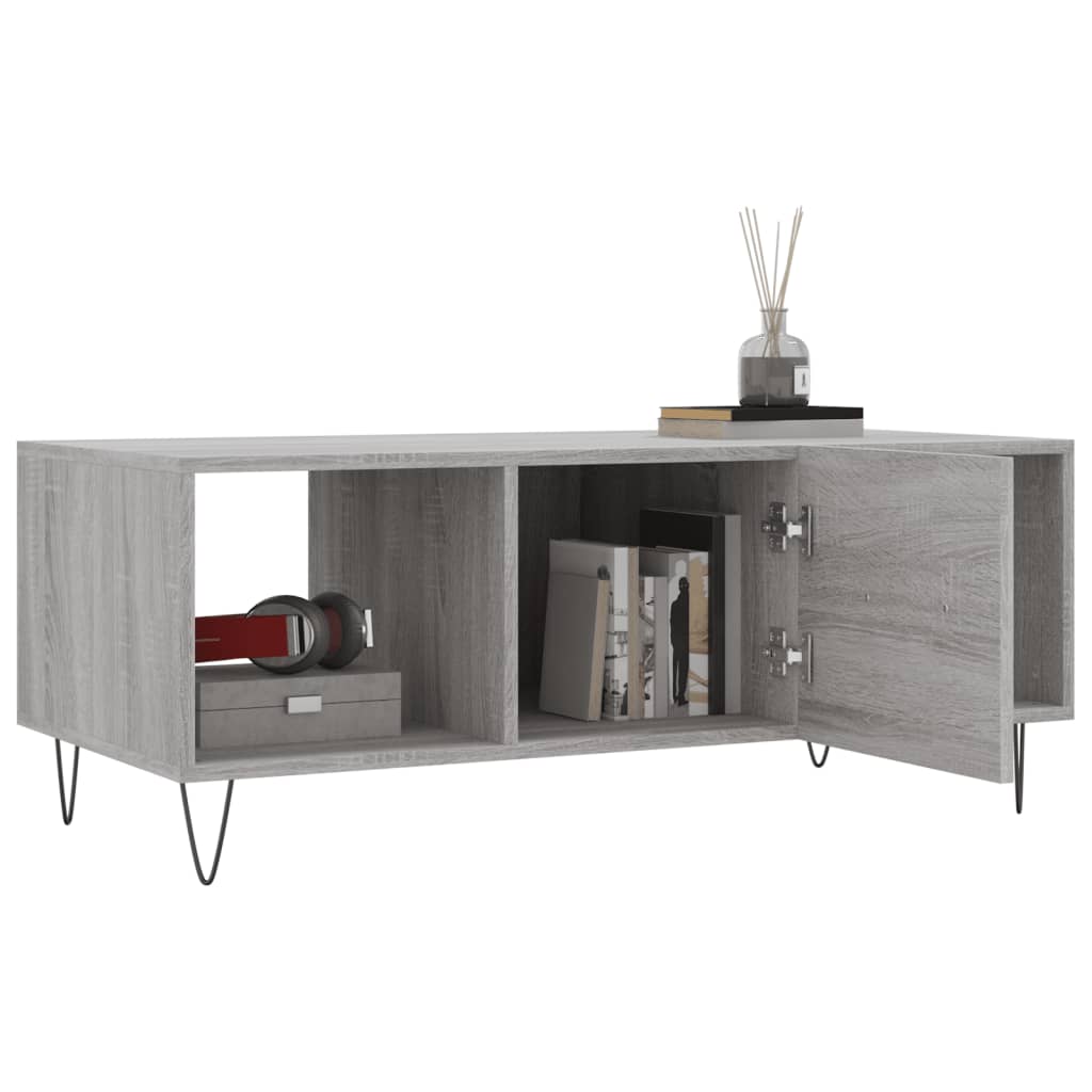Table basse sonoma gris 102x50x40 cm bois d'ingénierie - XIOS