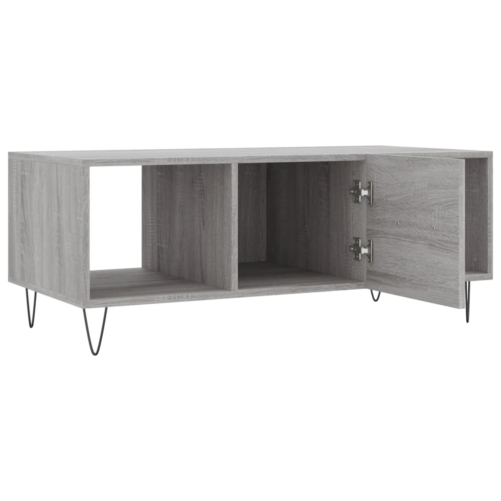 Table basse sonoma gris 102x50x40 cm bois d'ingénierie - XIOS