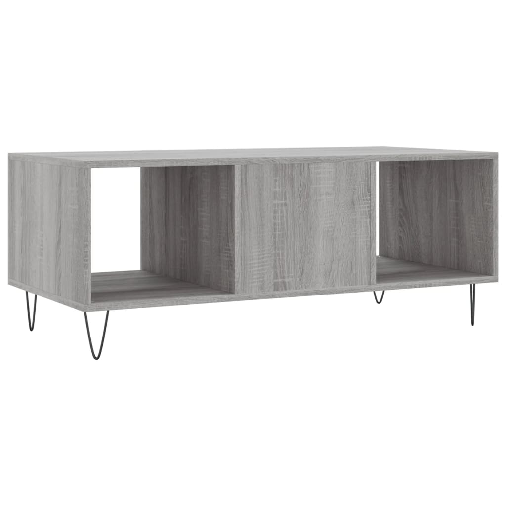 Table basse sonoma gris 102x50x40 cm bois d'ingénierie - XIOS
