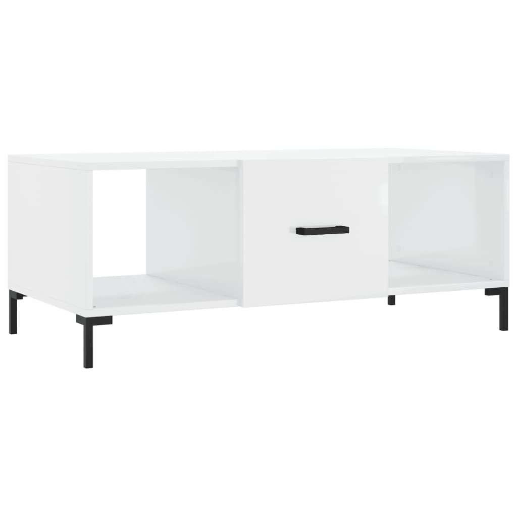 Table basse Blanc brillant 102x50x40 cm Bois d'ingénierie - XIOS
