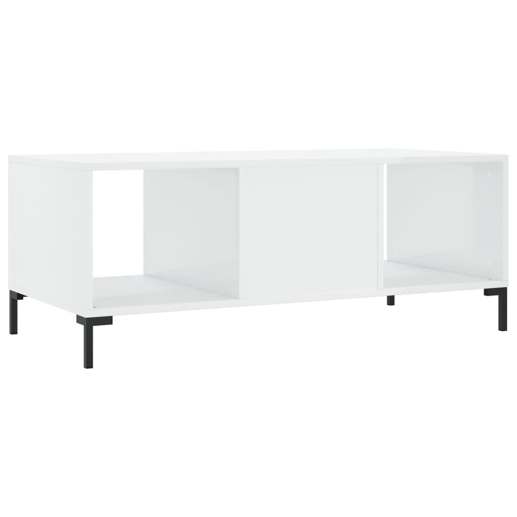 Table basse Blanc brillant 102x50x40 cm Bois d'ingénierie - XIOS