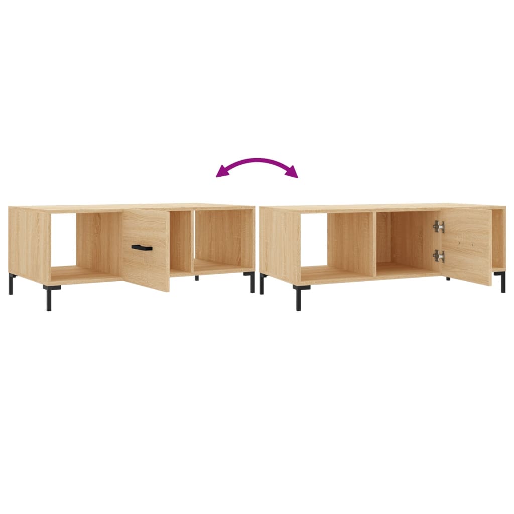 Table basse chêne sonoma 102x50x40 cm bois d'ingénierie - XIOS