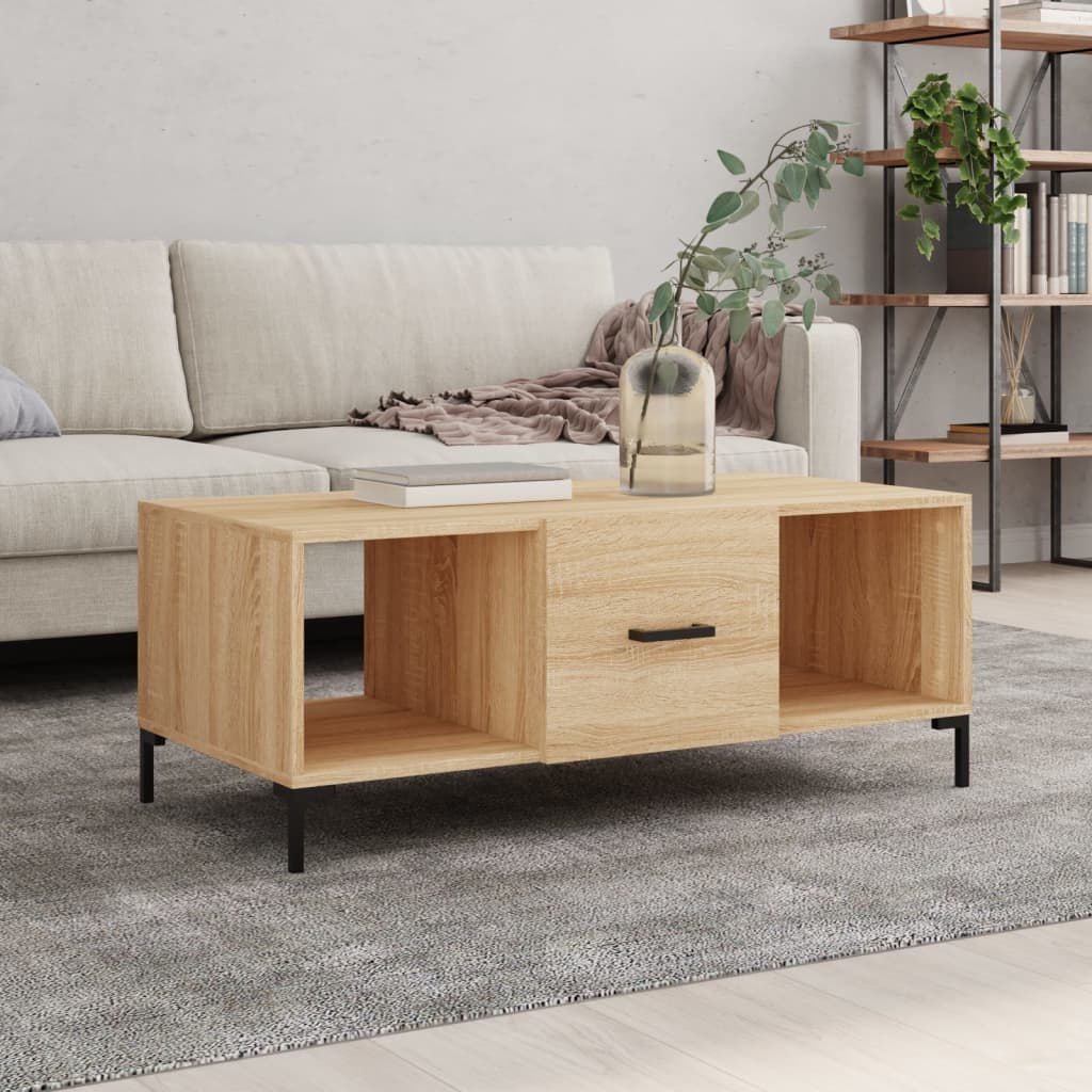 Table basse chêne sonoma 102x50x40 cm bois d'ingénierie - XIOS