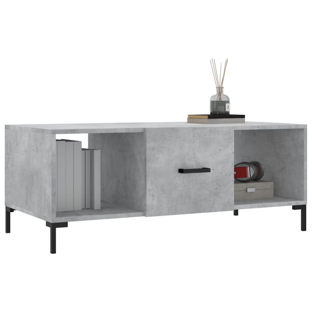 Table basse gris béton 102x50x40 cm bois d'ingénierie - XIOS