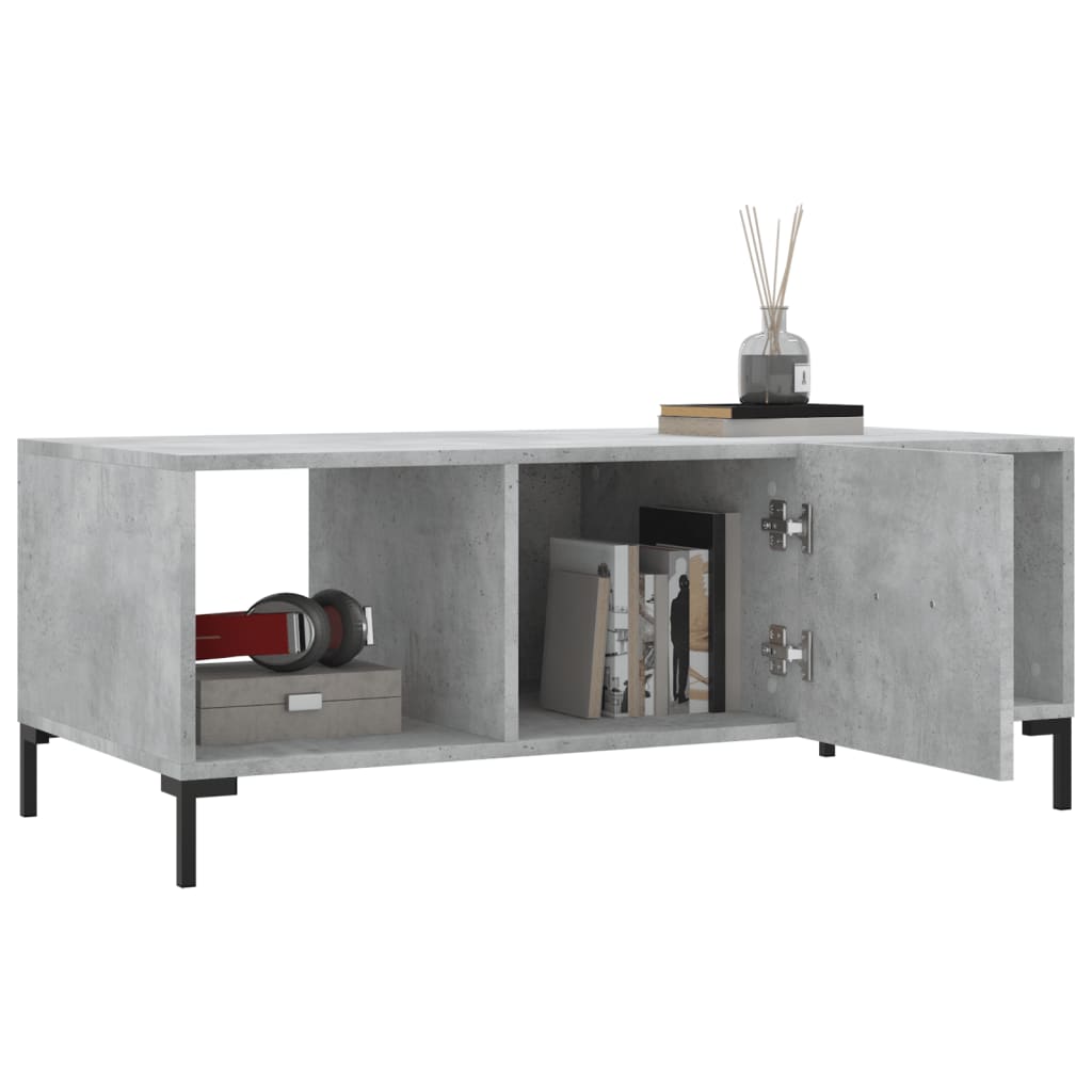 Table basse gris béton 102x50x40 cm bois d'ingénierie - XIOS