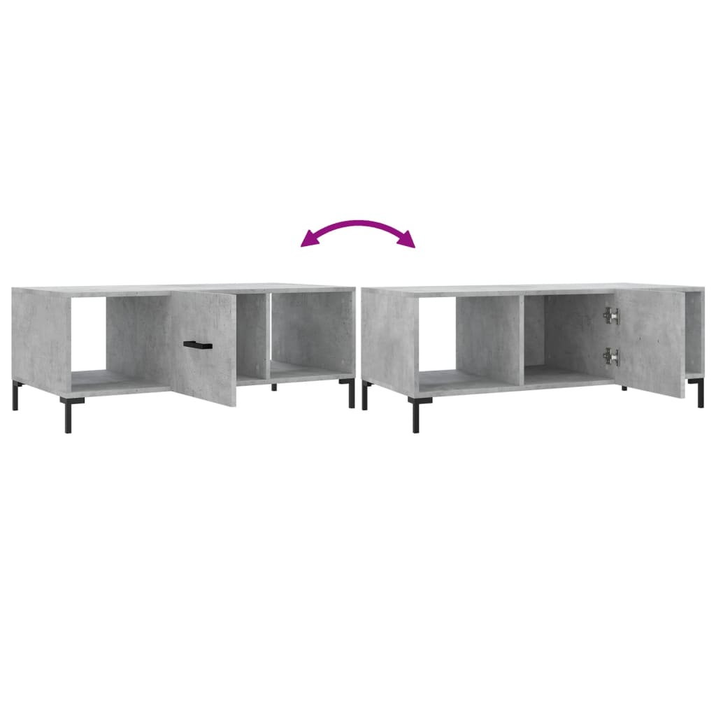 Table basse gris béton 102x50x40 cm bois d'ingénierie - XIOS