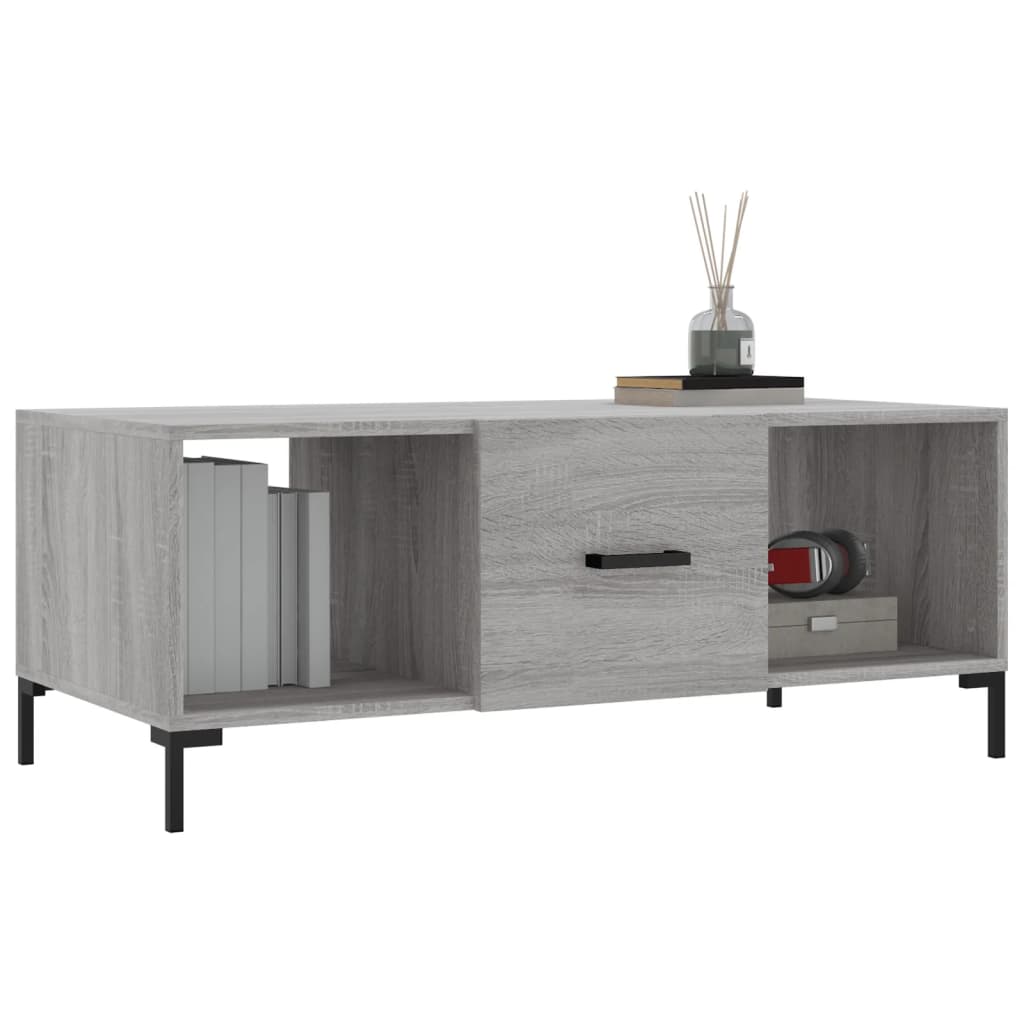 Table basse sonoma gris 102x50x40 cm bois d'ingénierie - XIOS