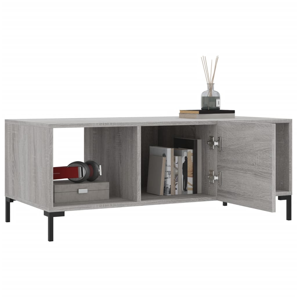 Table basse sonoma gris 102x50x40 cm bois d'ingénierie - XIOS