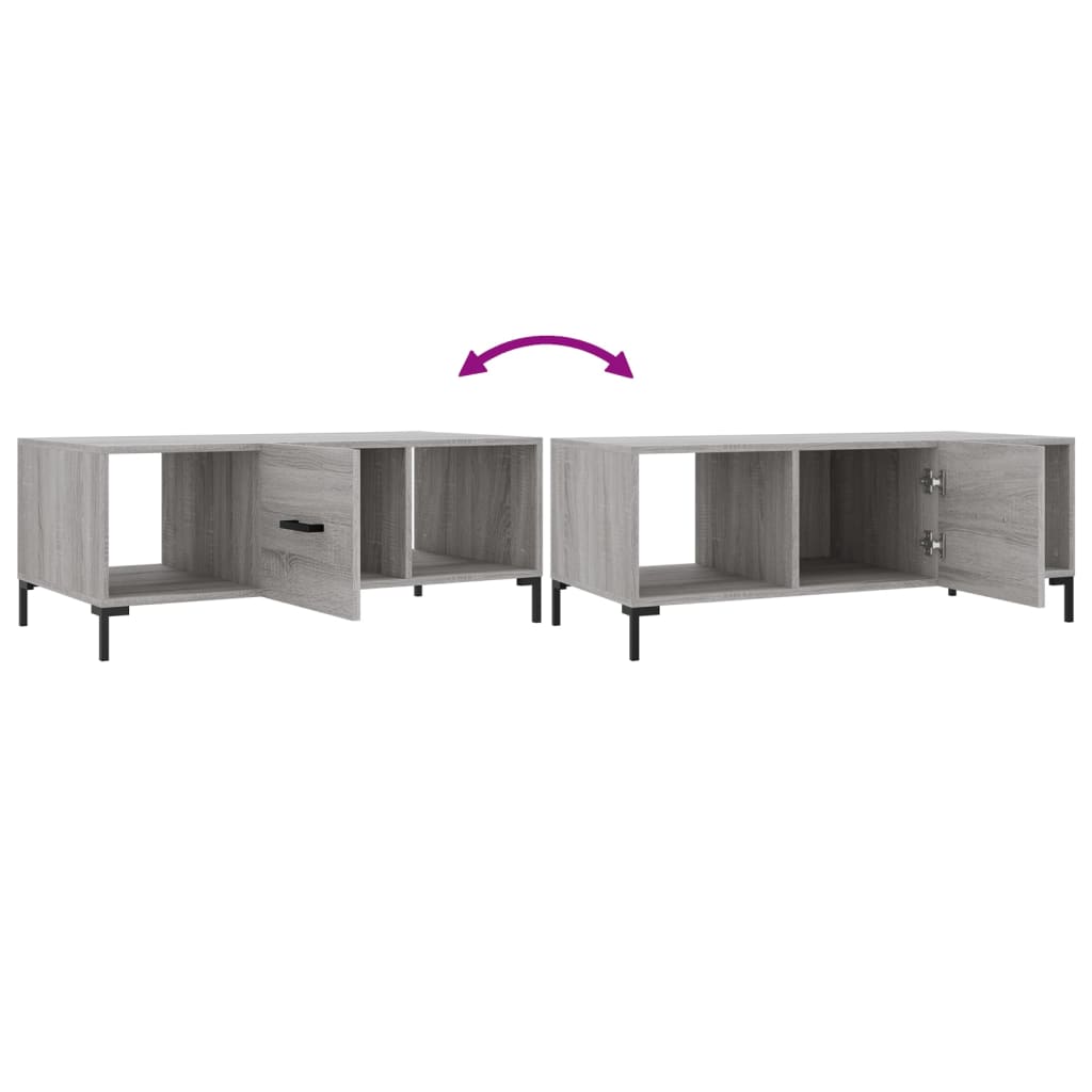 Table basse sonoma gris 102x50x40 cm bois d'ingénierie - XIOS