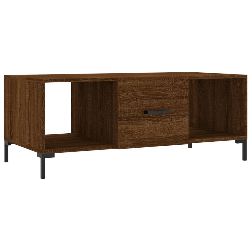 Table basse chêne marron 102x50x40 cm bois d'ingénierie - XIOS