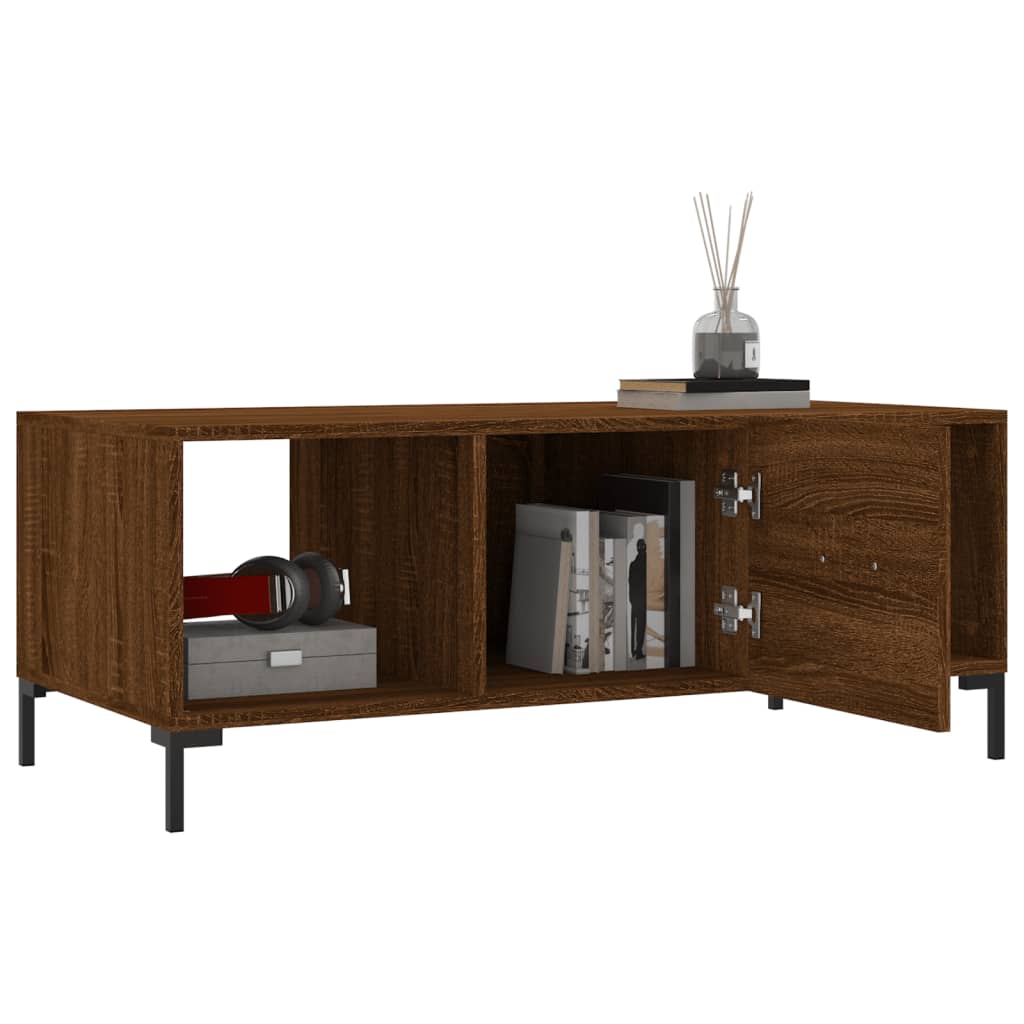 Table basse chêne marron 102x50x40 cm bois d'ingénierie - XIOS