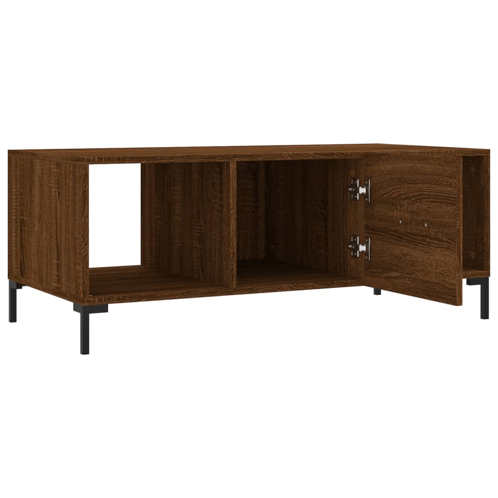Table basse chêne marron 102x50x40 cm bois d'ingénierie - XIOS