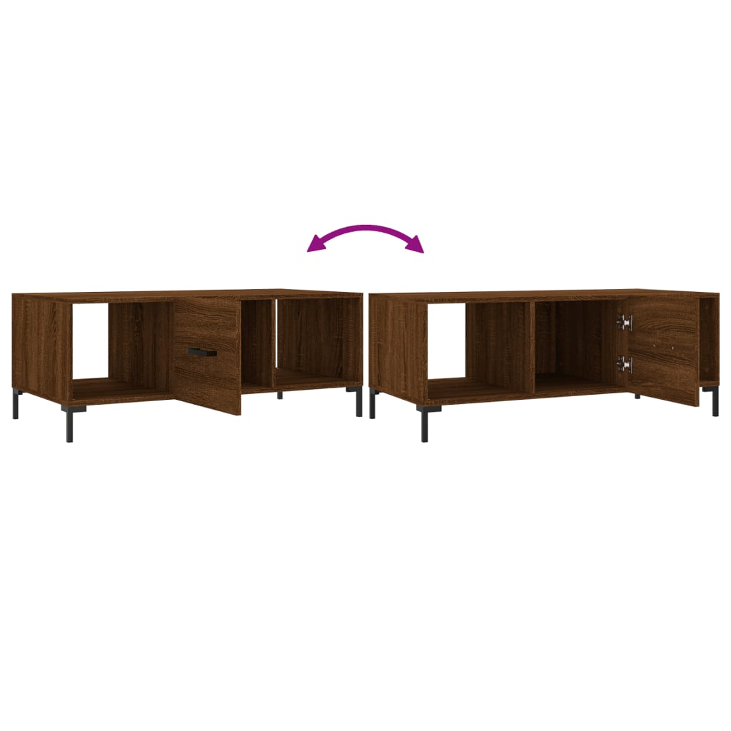 Table basse chêne marron 102x50x40 cm bois d'ingénierie - XIOS