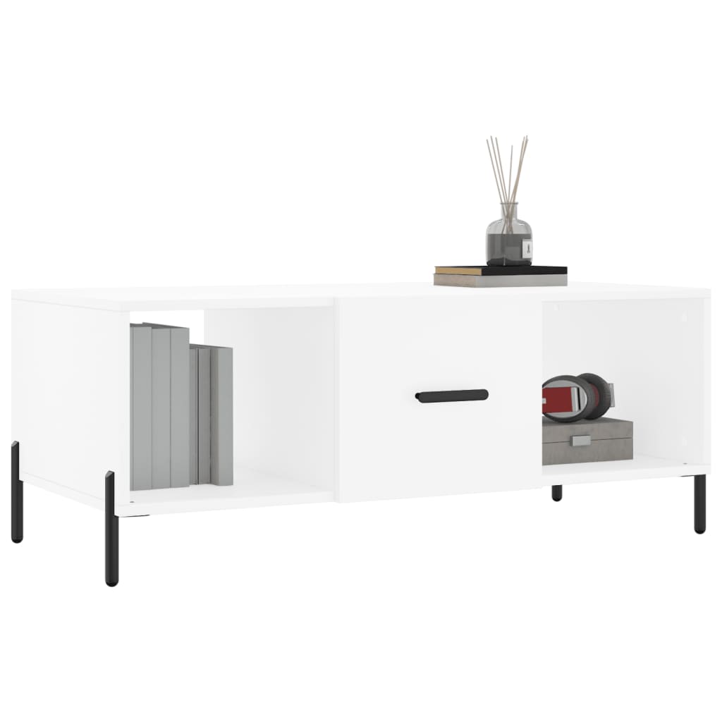 Table basse blanc 102x50x40 cm bois d'ingénierie - XIOS