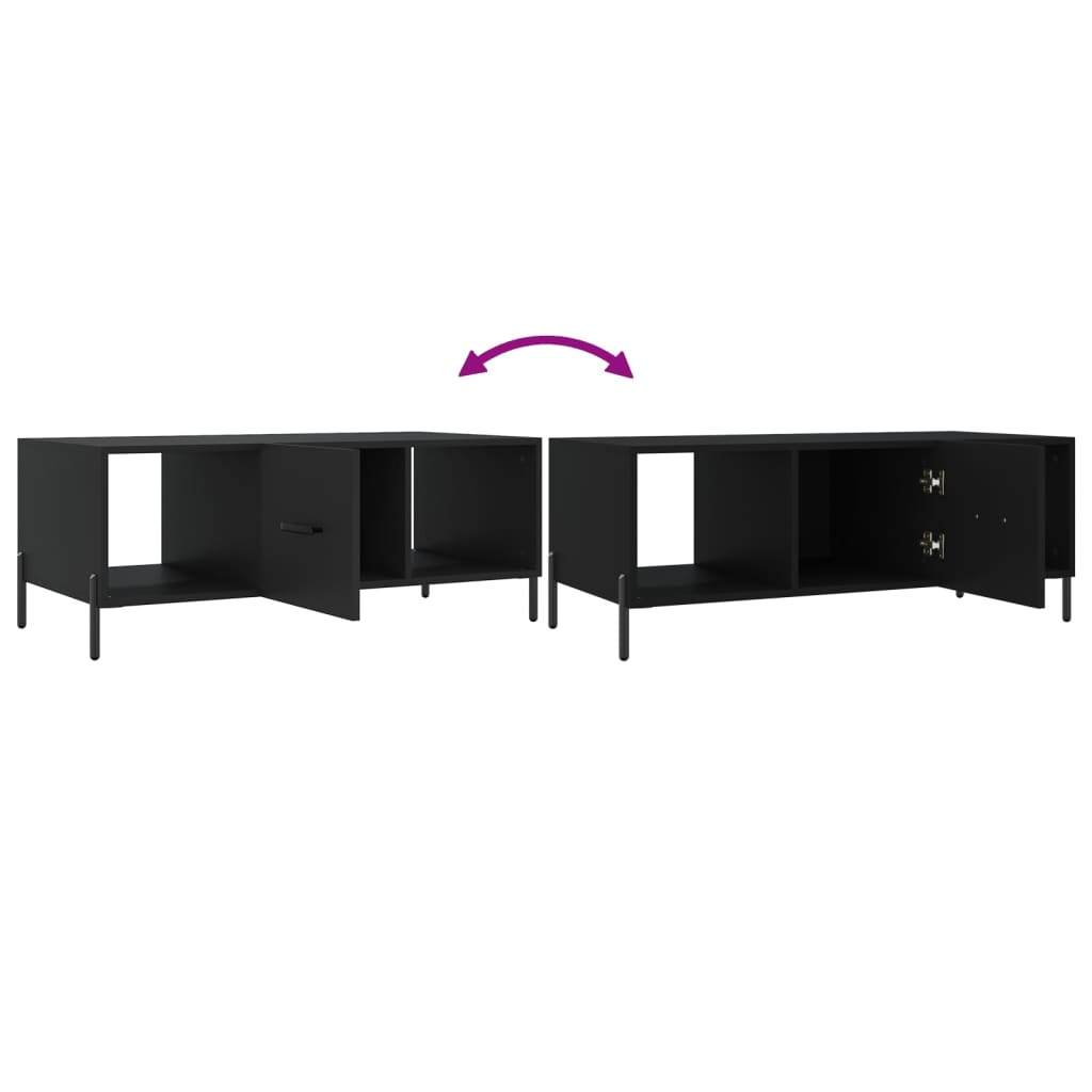 Table basse noir 102x50x40 cm bois d'ingénierie - XIOS