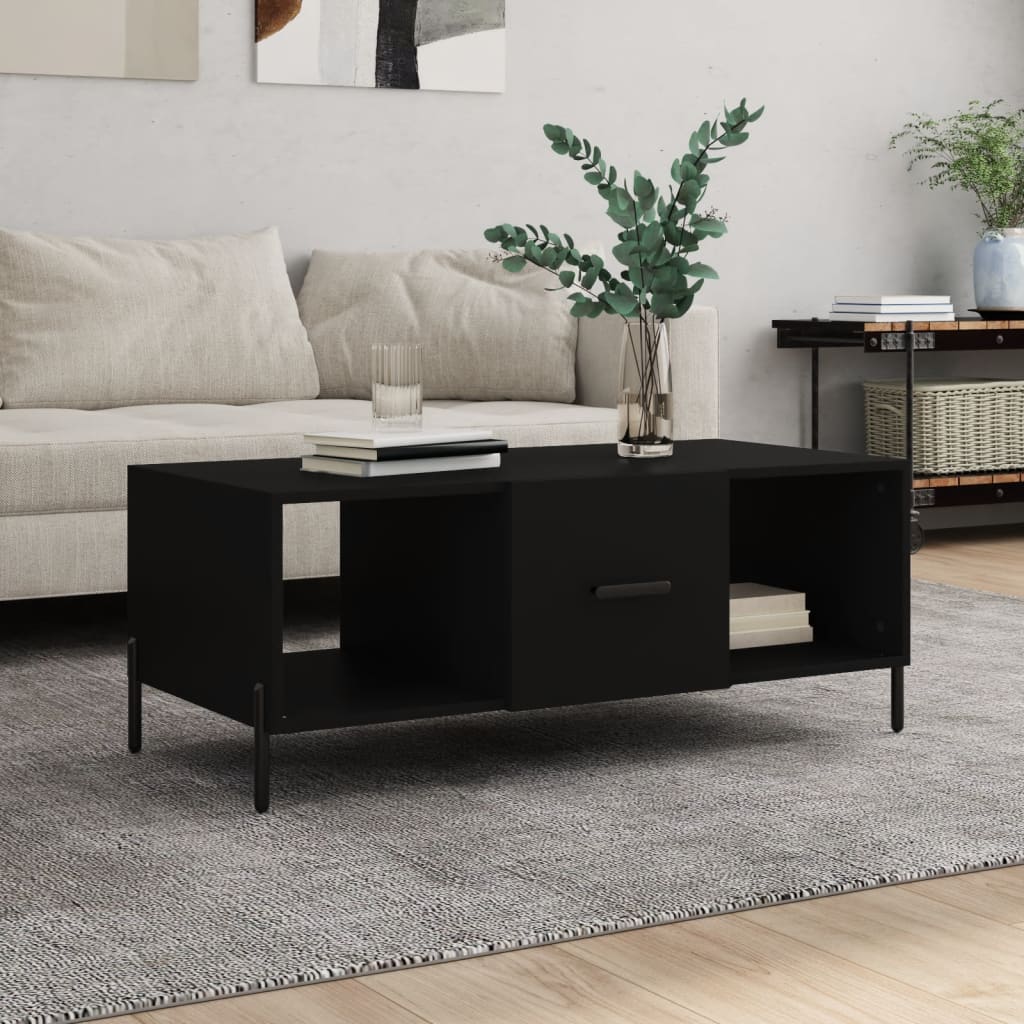 Table basse noir 102x50x40 cm bois d'ingénierie - XIOS