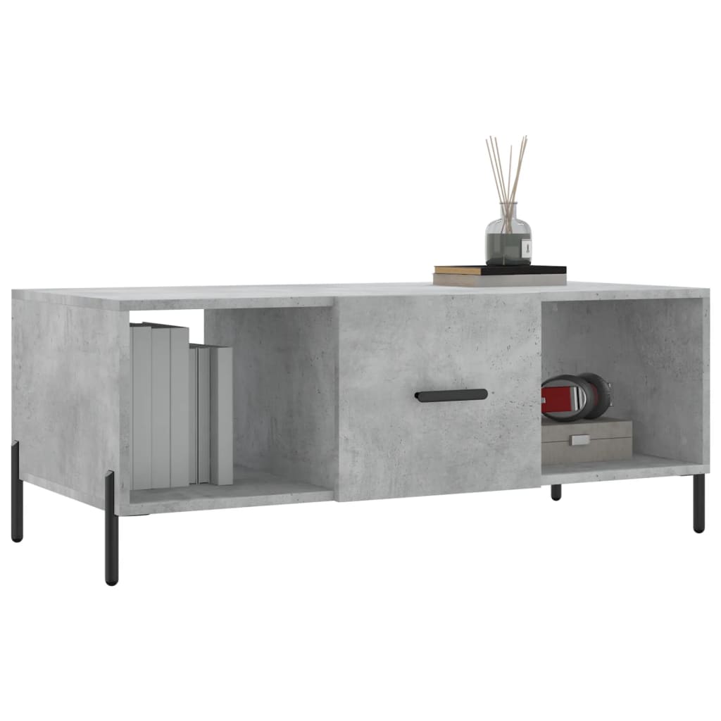 Table basse gris béton 102x50x40 cm bois d'ingénierie - XIOS