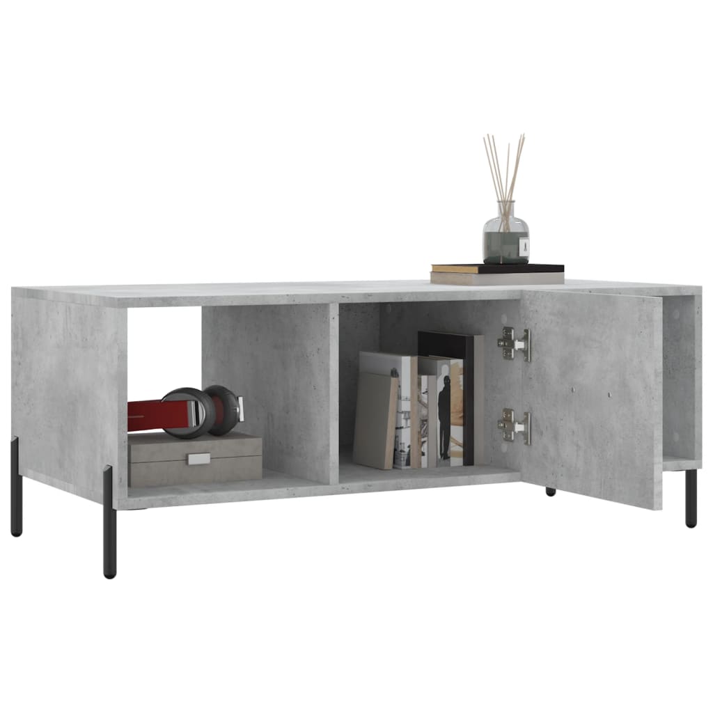 Table basse gris béton 102x50x40 cm bois d'ingénierie - XIOS