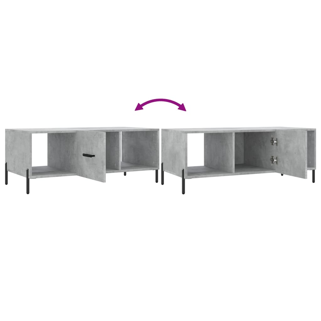 Table basse gris béton 102x50x40 cm bois d'ingénierie - XIOS
