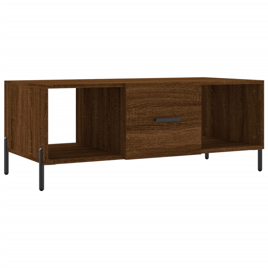 Table basse chêne marron 102x50x40 cm bois d'ingénierie - XIOS