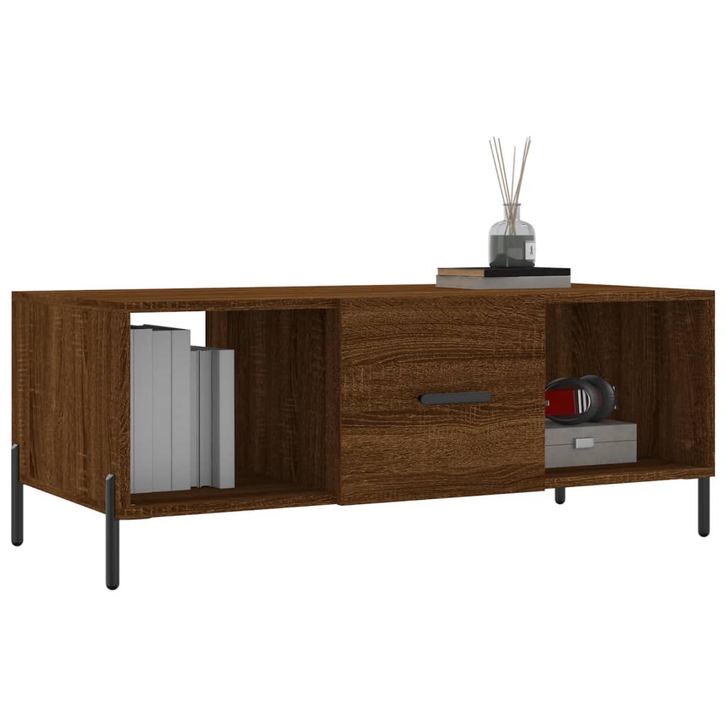 Table basse chêne marron 102x50x40 cm bois d'ingénierie - XIOS