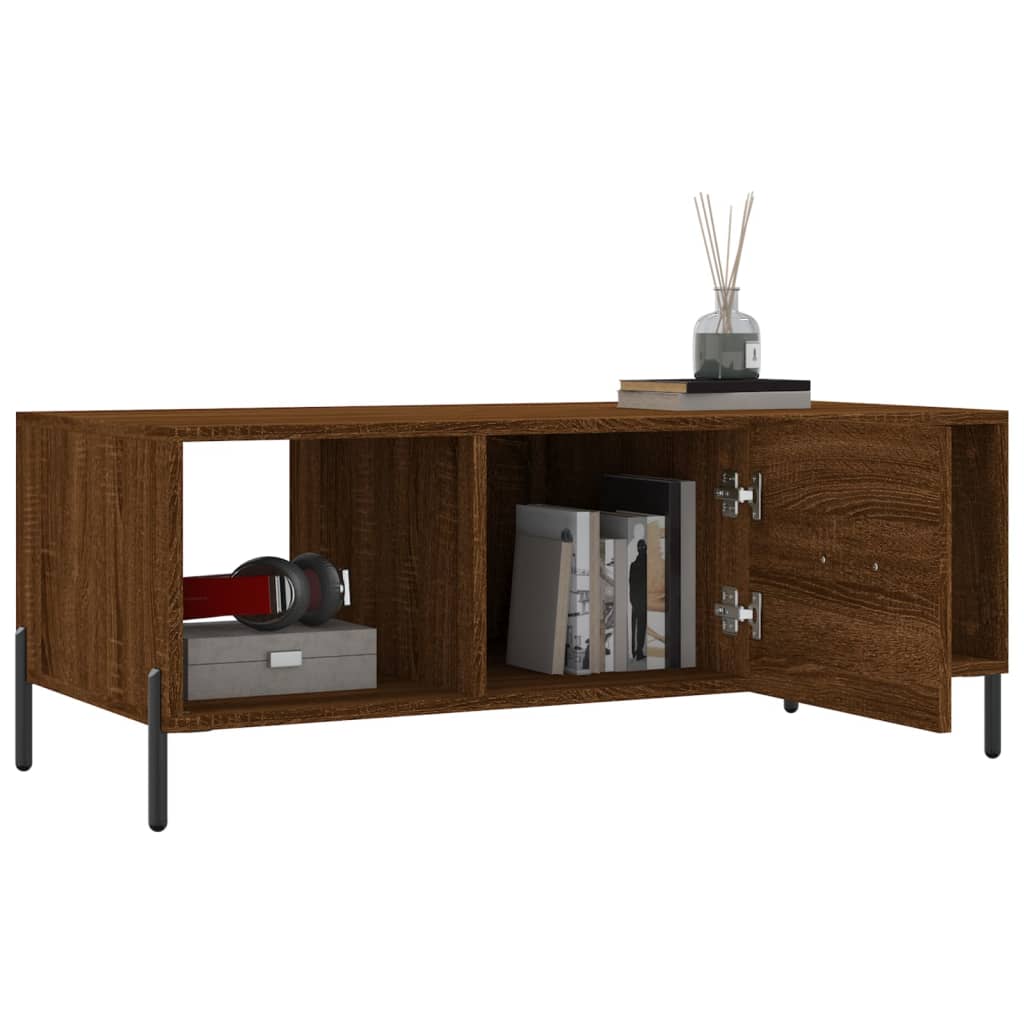 Table basse chêne marron 102x50x40 cm bois d'ingénierie - XIOS