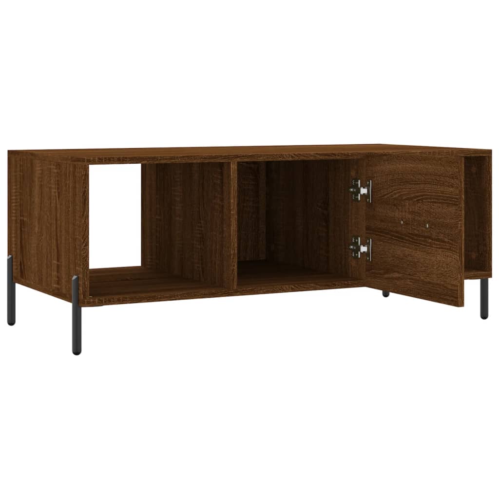 Table basse chêne marron 102x50x40 cm bois d'ingénierie - XIOS