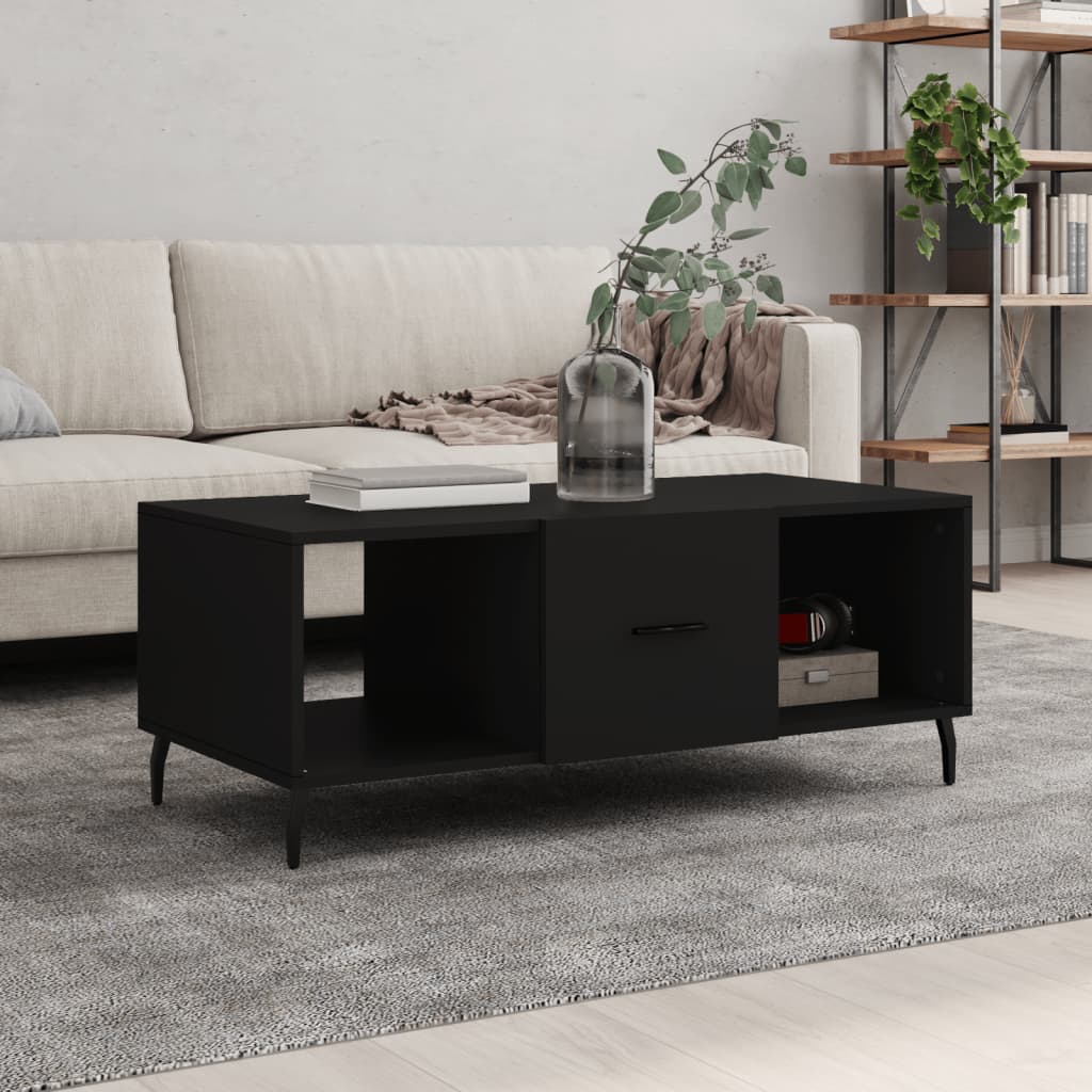 Table basse noir 102x50x40 cm bois d'ingénierie - XIOS