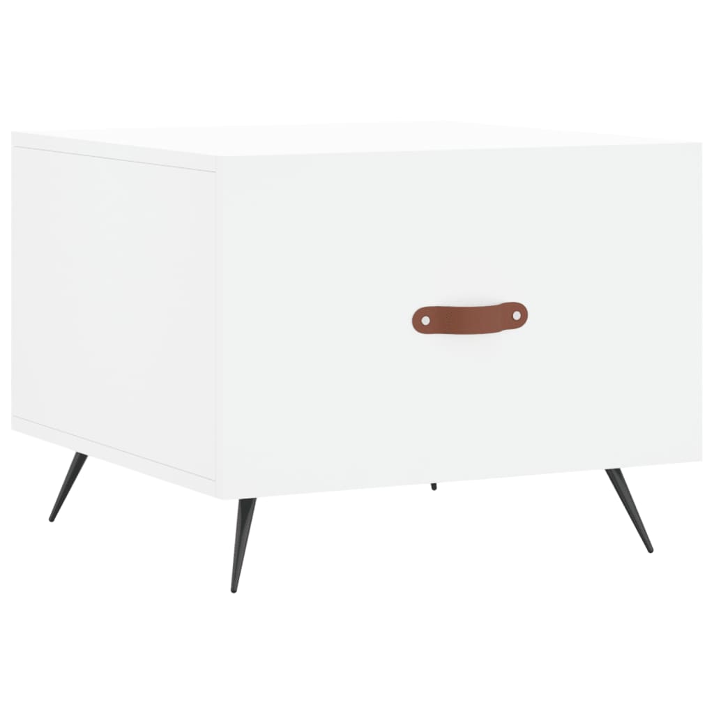 Table basse blanc 50x50x40 cm bois d'ingénierie - XIOS