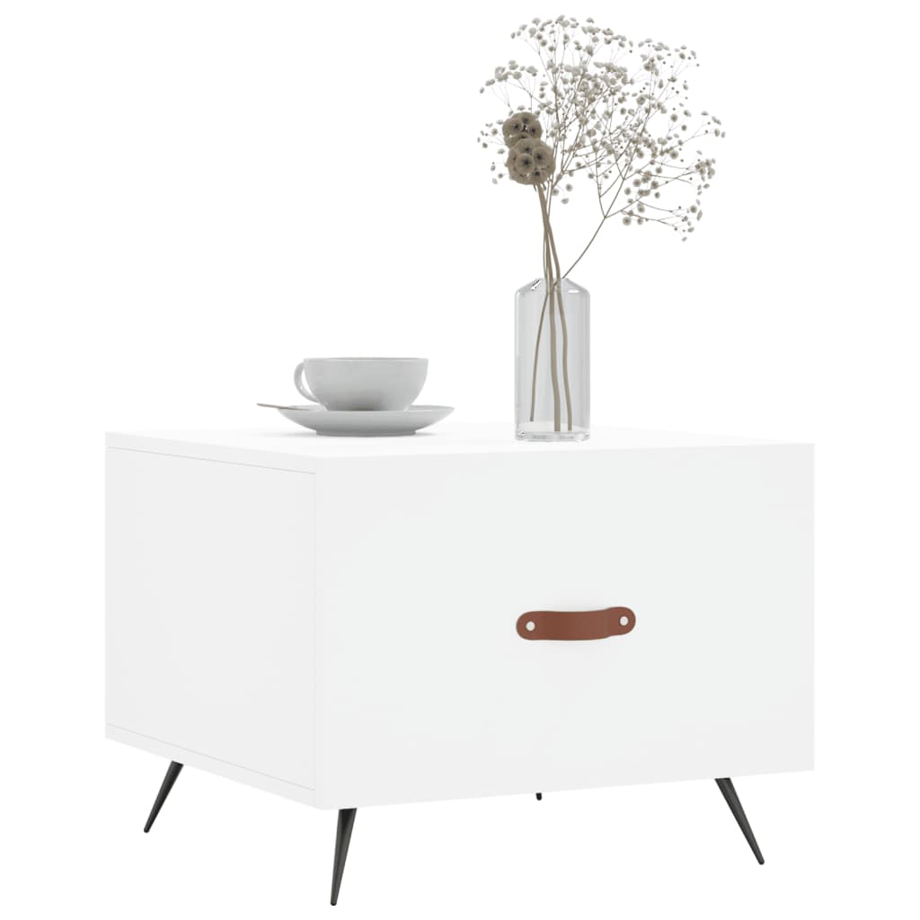 Table basse blanc 50x50x40 cm bois d'ingénierie - XIOS