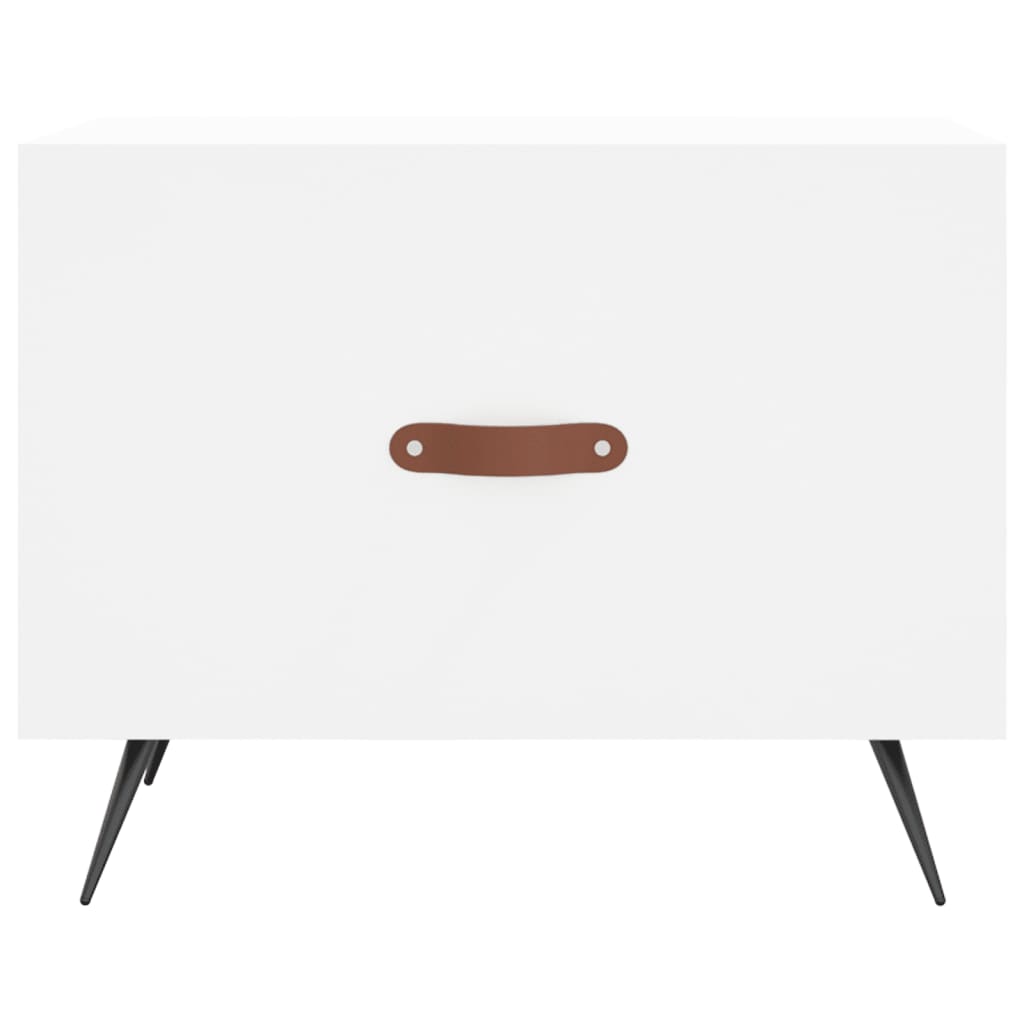 Table basse blanc 50x50x40 cm bois d'ingénierie - XIOS