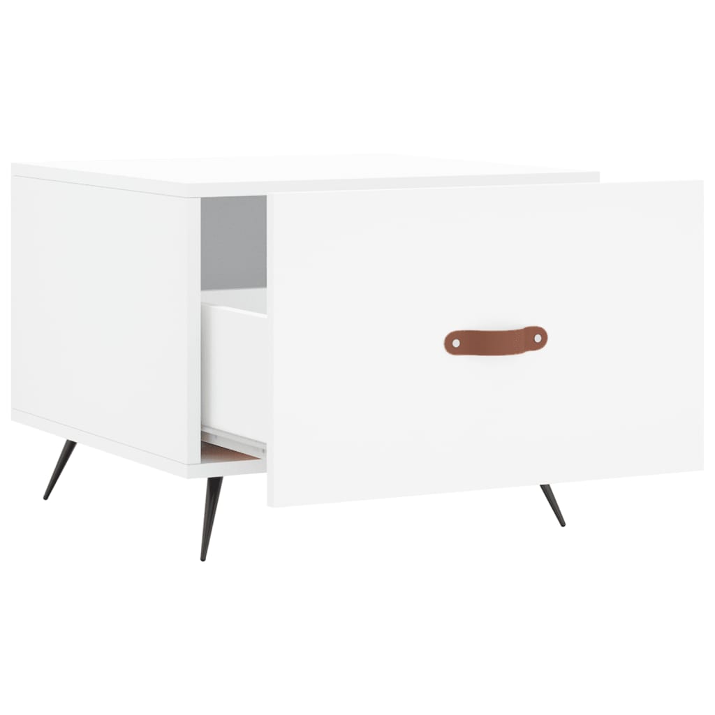 Table basse blanc 50x50x40 cm bois d'ingénierie - XIOS