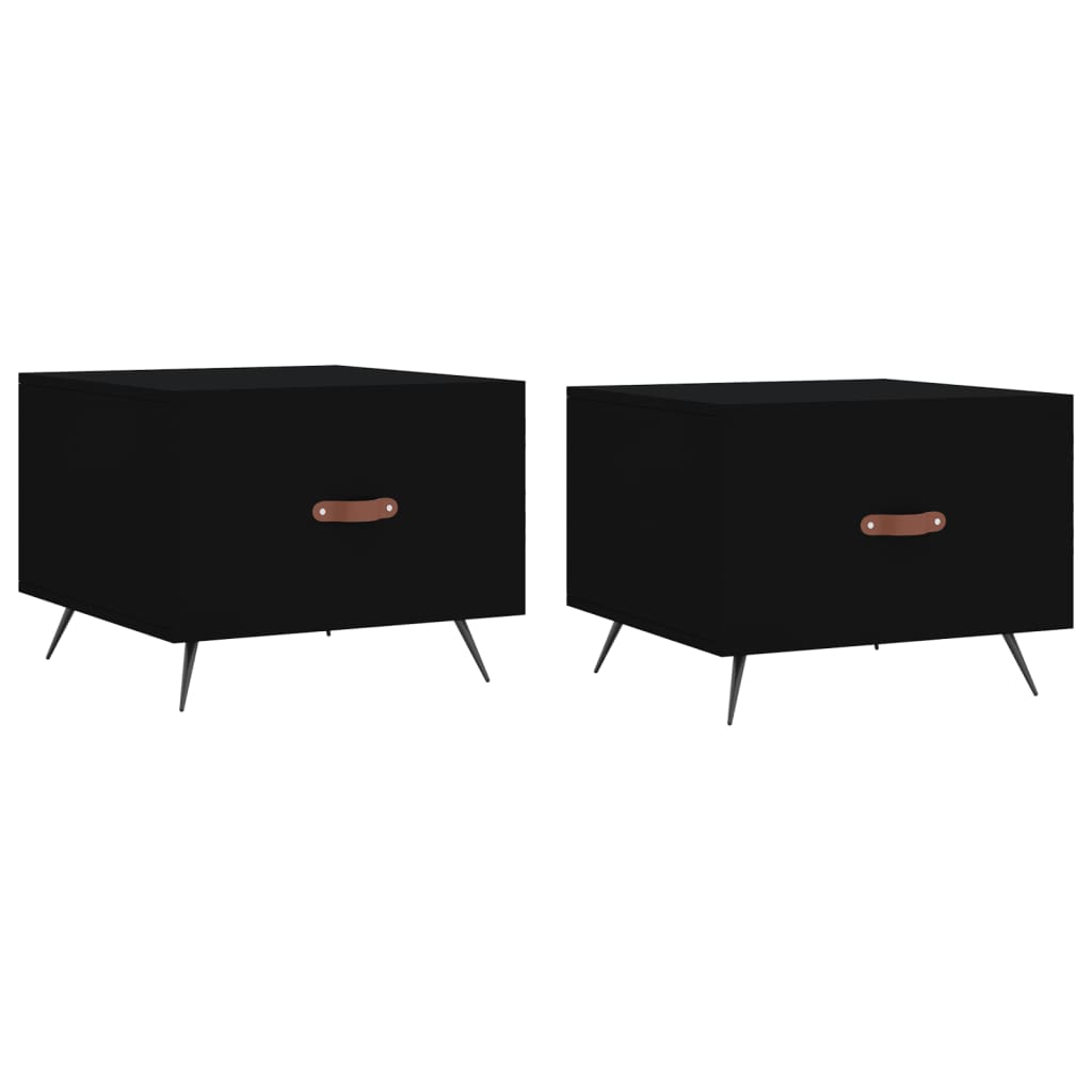 Tables basses 2 pcs noir 50x50x40 cm bois d'ingénierie - XIOS