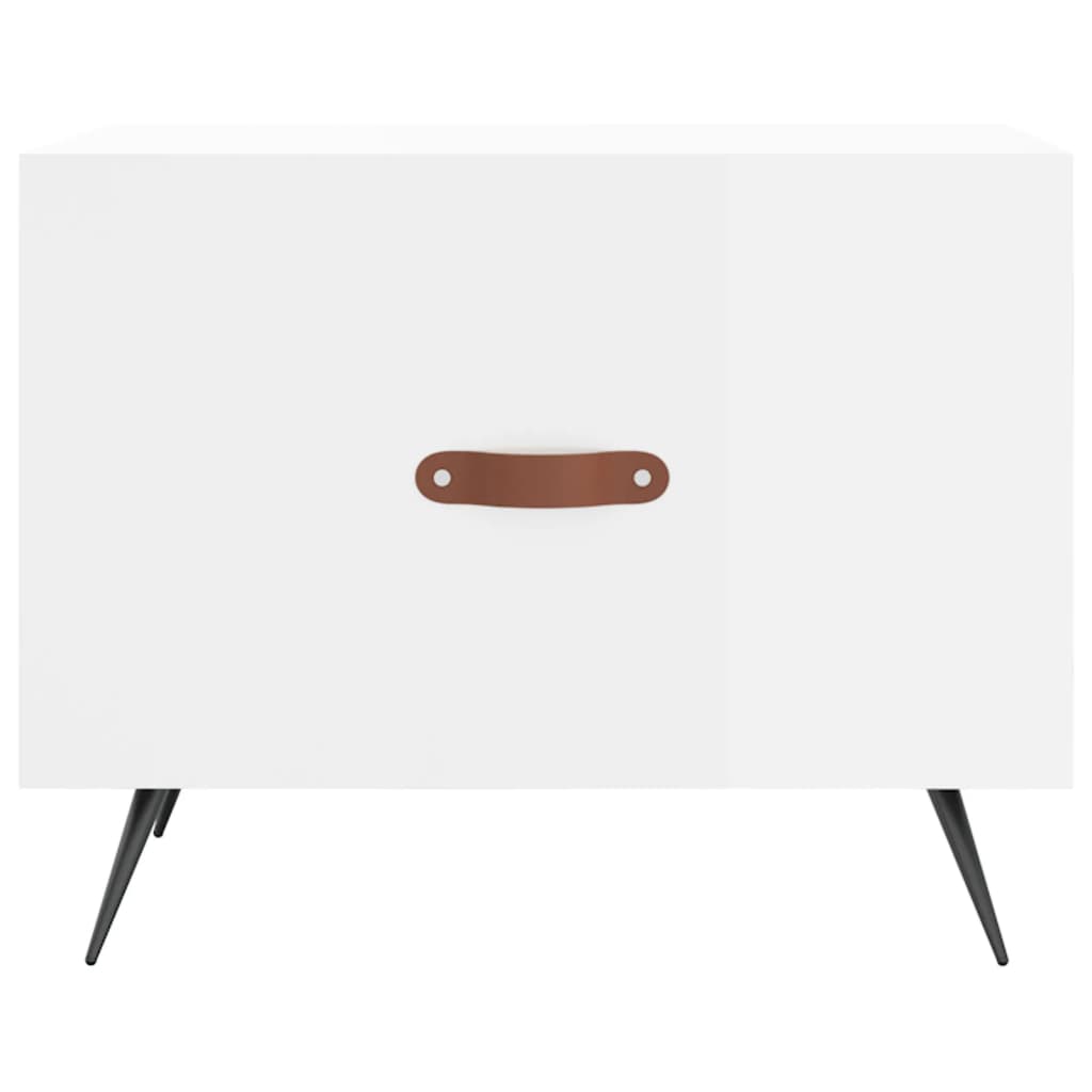 Table basse blanc brillant 50x50x40 cm bois d'ingénierie - XIOS