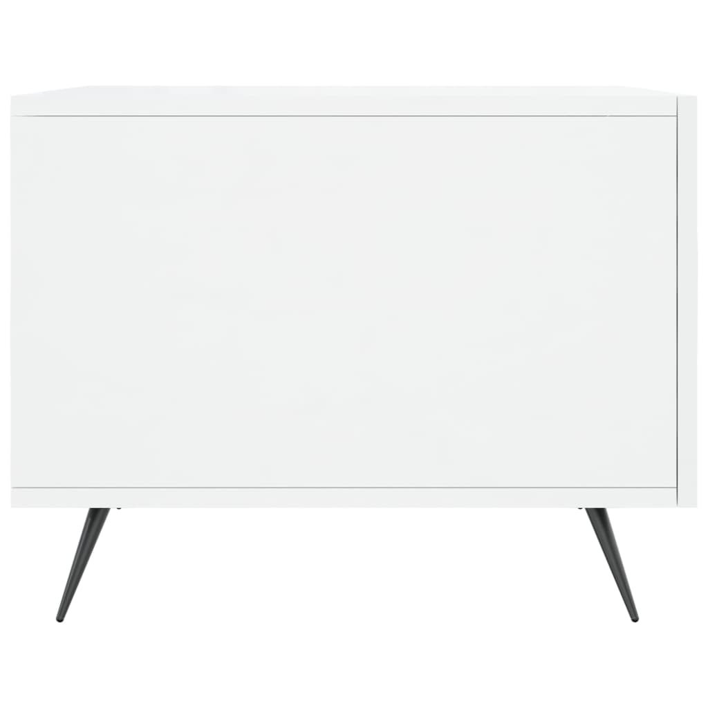 Table basse blanc brillant 50x50x40 cm bois d'ingénierie - XIOS