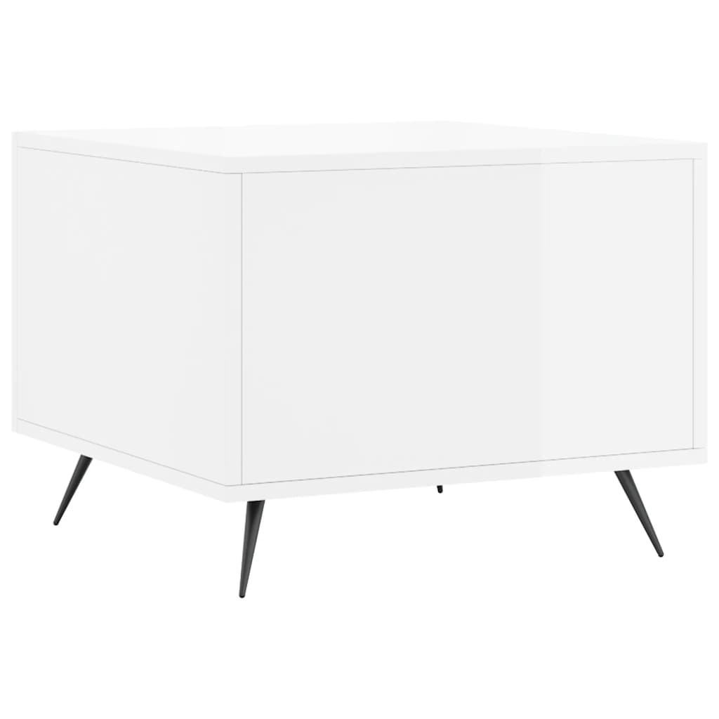 Table basse blanc brillant 50x50x40 cm bois d'ingénierie - XIOS