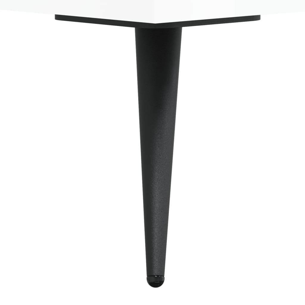 Table basse blanc brillant 50x50x40 cm bois d'ingénierie - XIOS