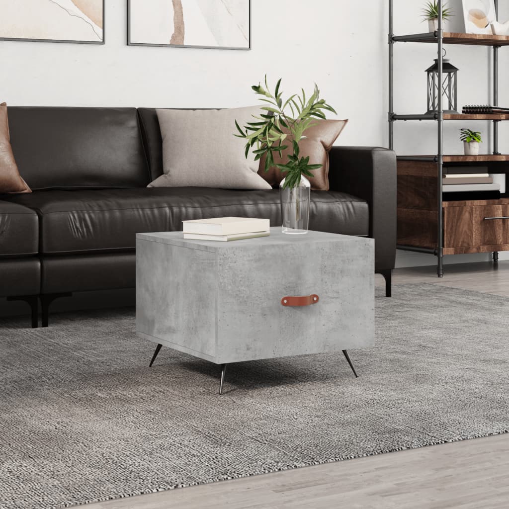 Table basse gris béton 50x50x40 cm bois d'ingénierie - XIOS