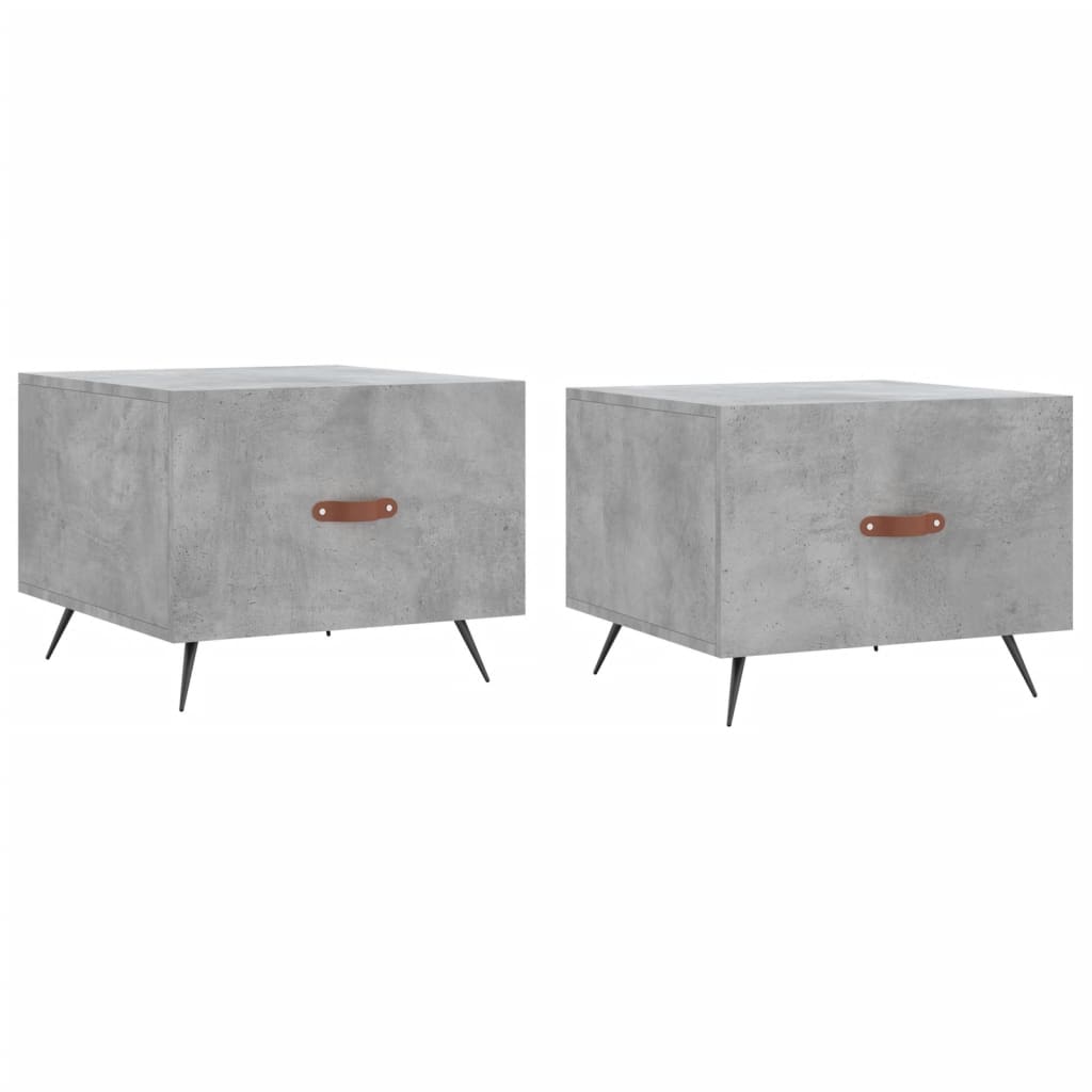 Tables basses 2 pcs gris béton 50x50x40 cm bois d'ingénierie - XIOS