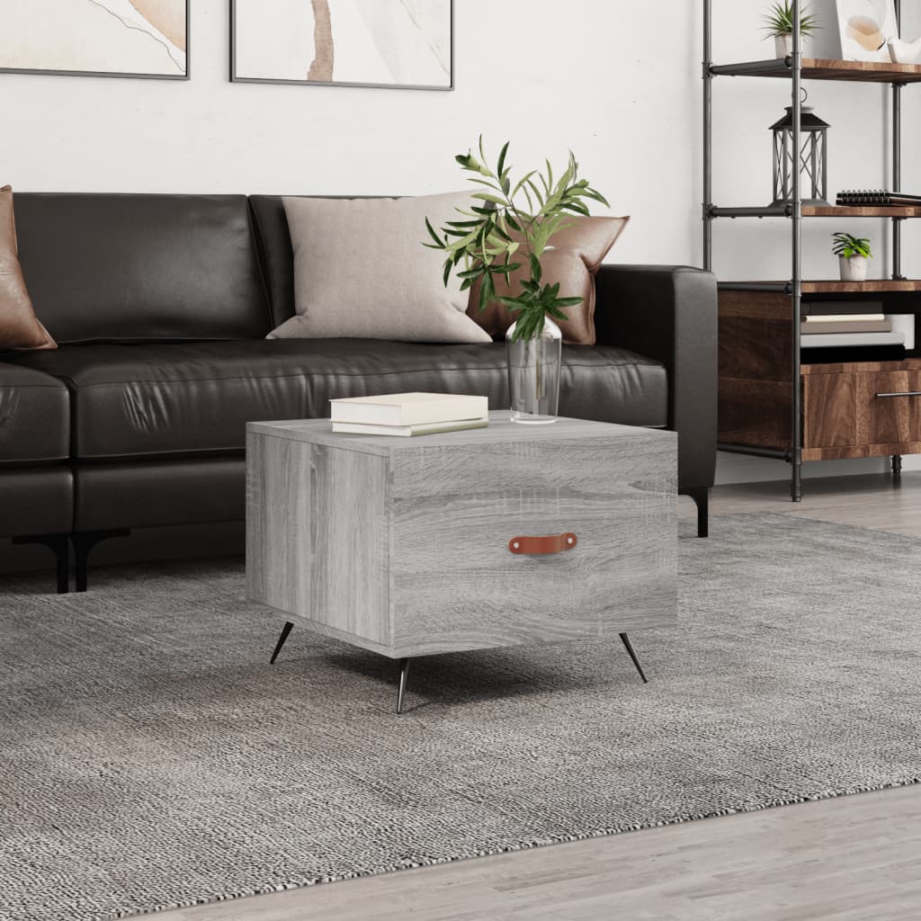 Table basse Sonoma gris 50x50x40 cm Bois d'ingénierie - XIOS