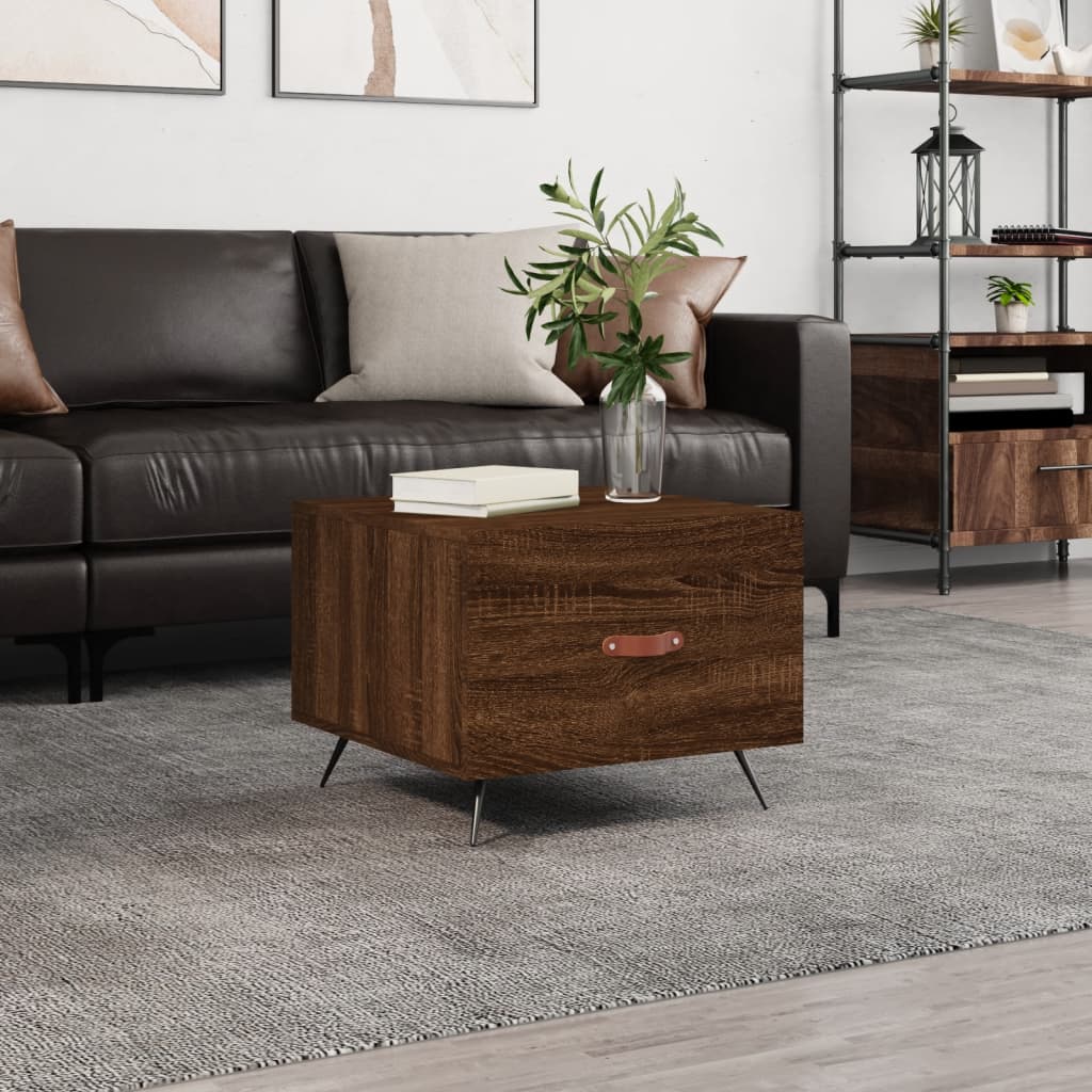 Table basse Chêne marron 50x50x40 cm Bois d'ingénierie - XIOS