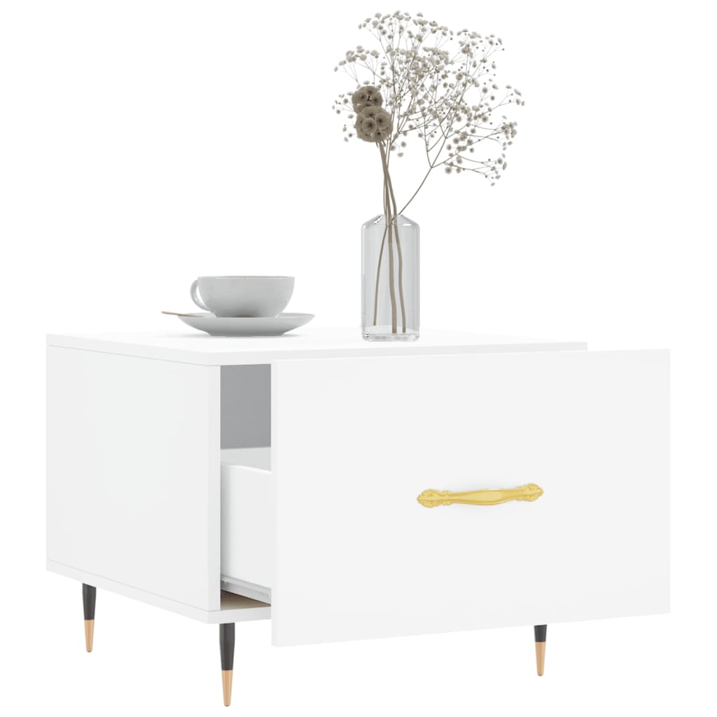Table basse blanc 50x50x40 cm bois d'ingénierie - XIOS
