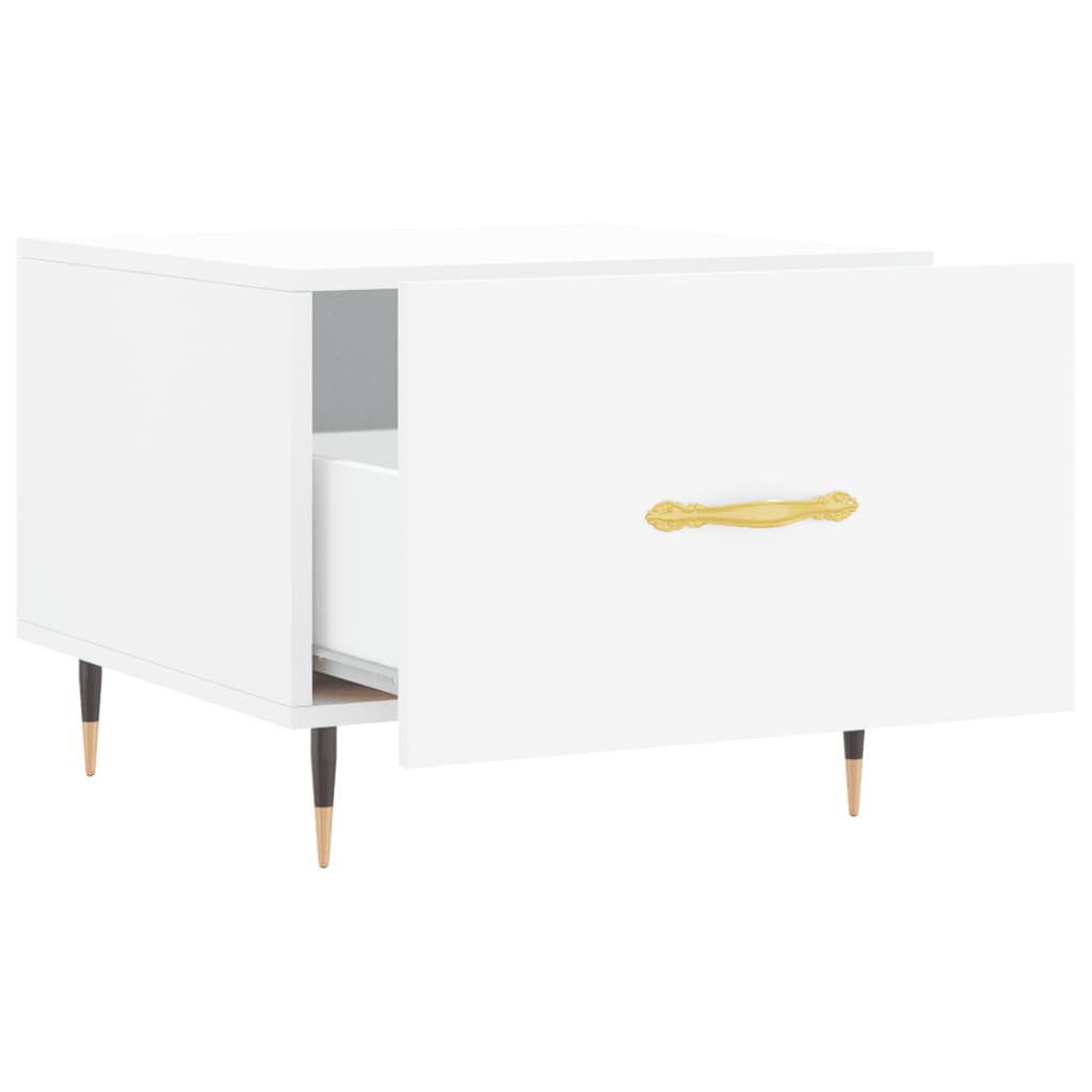 Table basse blanc 50x50x40 cm bois d'ingénierie - XIOS
