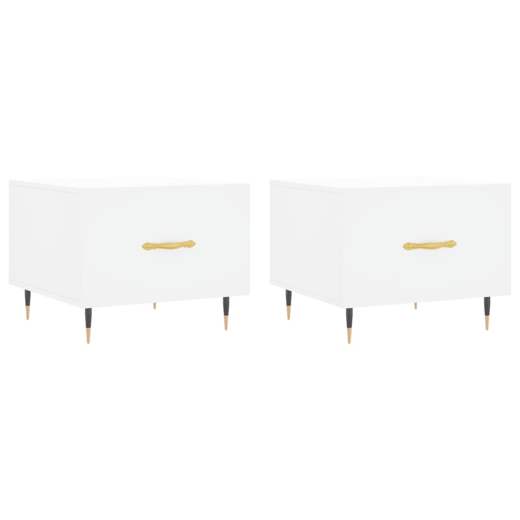 Tables basses 2 pcs blanc 50x50x40 cm bois d'ingénierie - XIOS