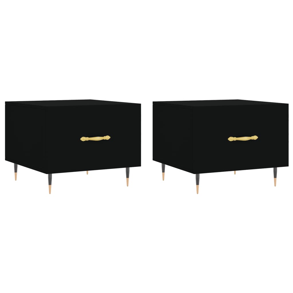 Tables basses 2 pcs noir 50x50x40 cm bois d'ingénierie - XIOS
