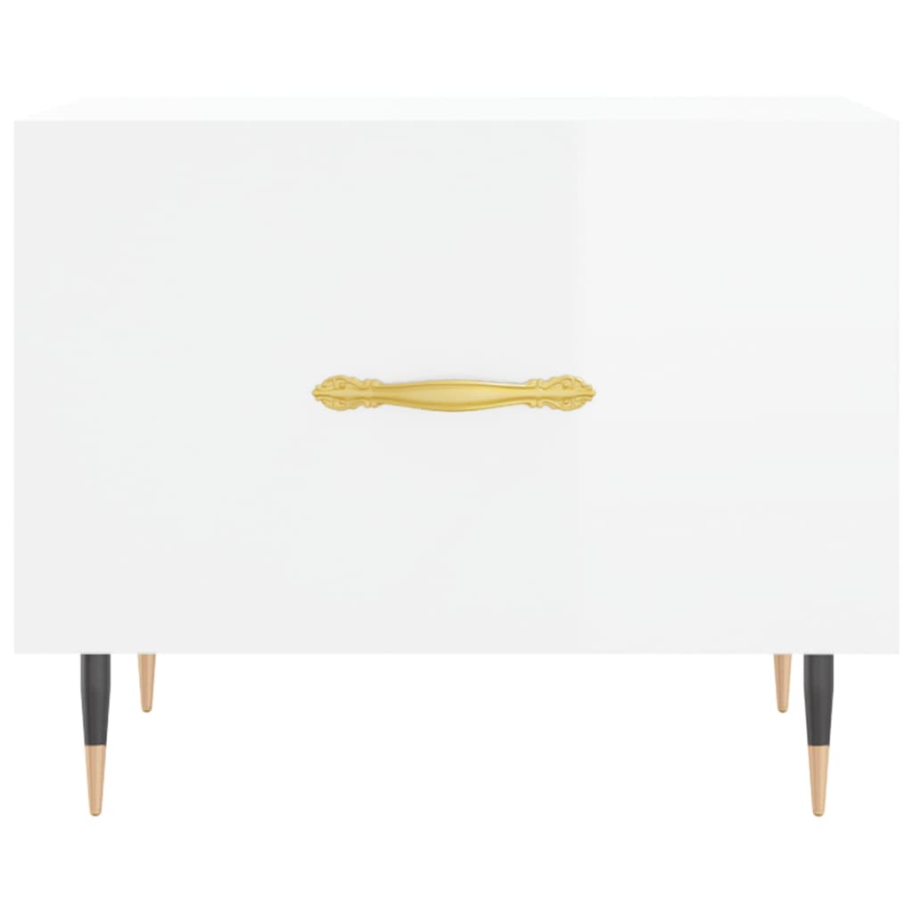 Tables basses 2 pcs blanc brillant 50x50x40cm bois d'ingénierie - XIOS