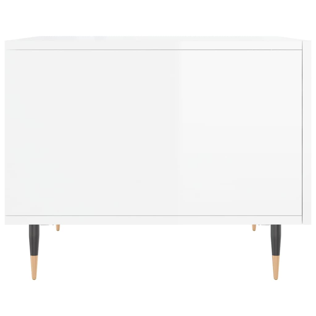 Tables basses 2 pcs blanc brillant 50x50x40cm bois d'ingénierie - XIOS