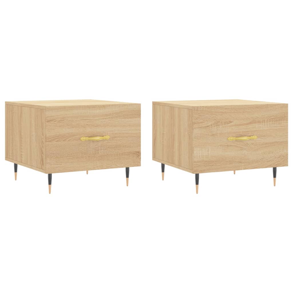 Tables basses 2 pcs chêne sonoma 50x50x40 cm bois d'ingénierie - XIOS