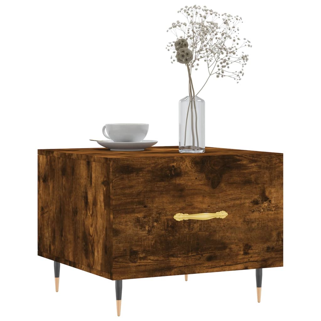 Table basse Chêne fumé 50x50x40 cm Bois d'ingénierie - XIOS