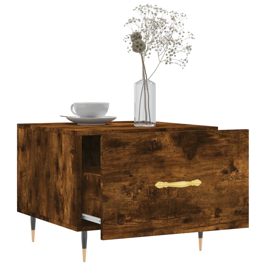 Table basse Chêne fumé 50x50x40 cm Bois d'ingénierie - XIOS
